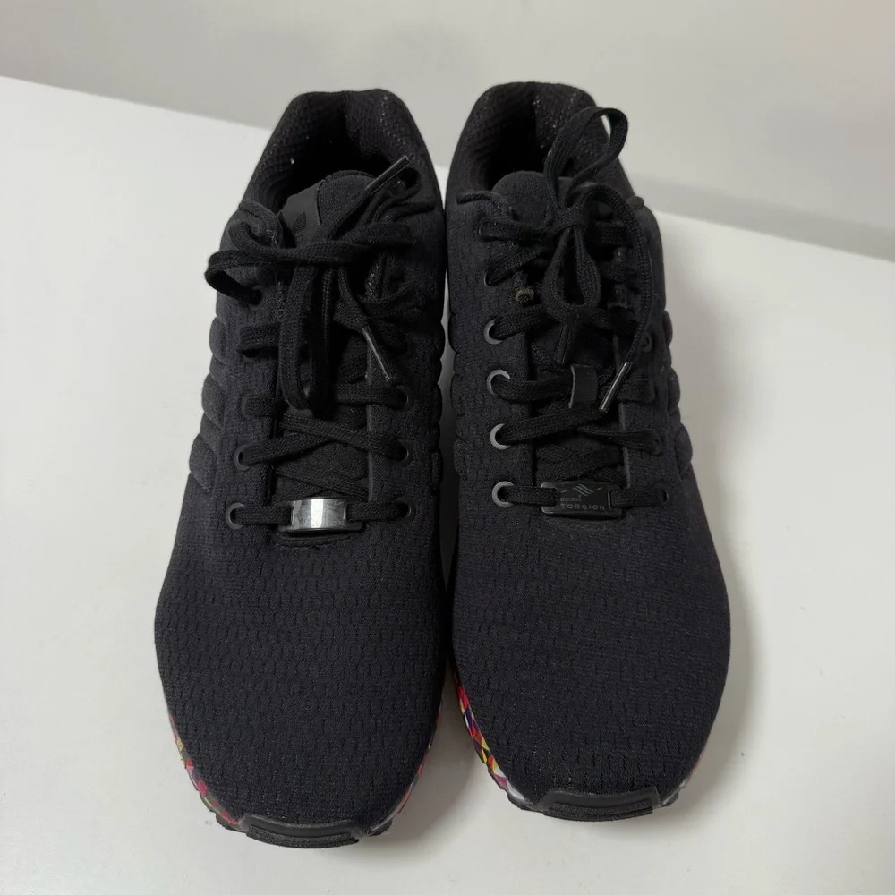 Black Adidas Sneakers with colorful sole